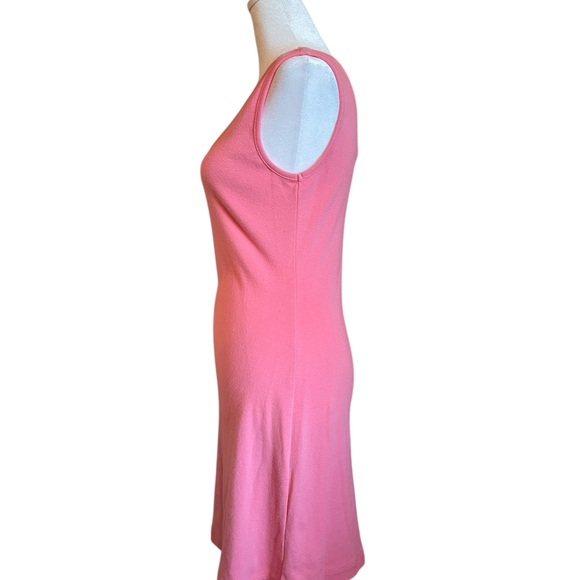 Moda International Coral Pink Cotton Sleeveless V-Neck Dress Size M - Picture 3 of 8